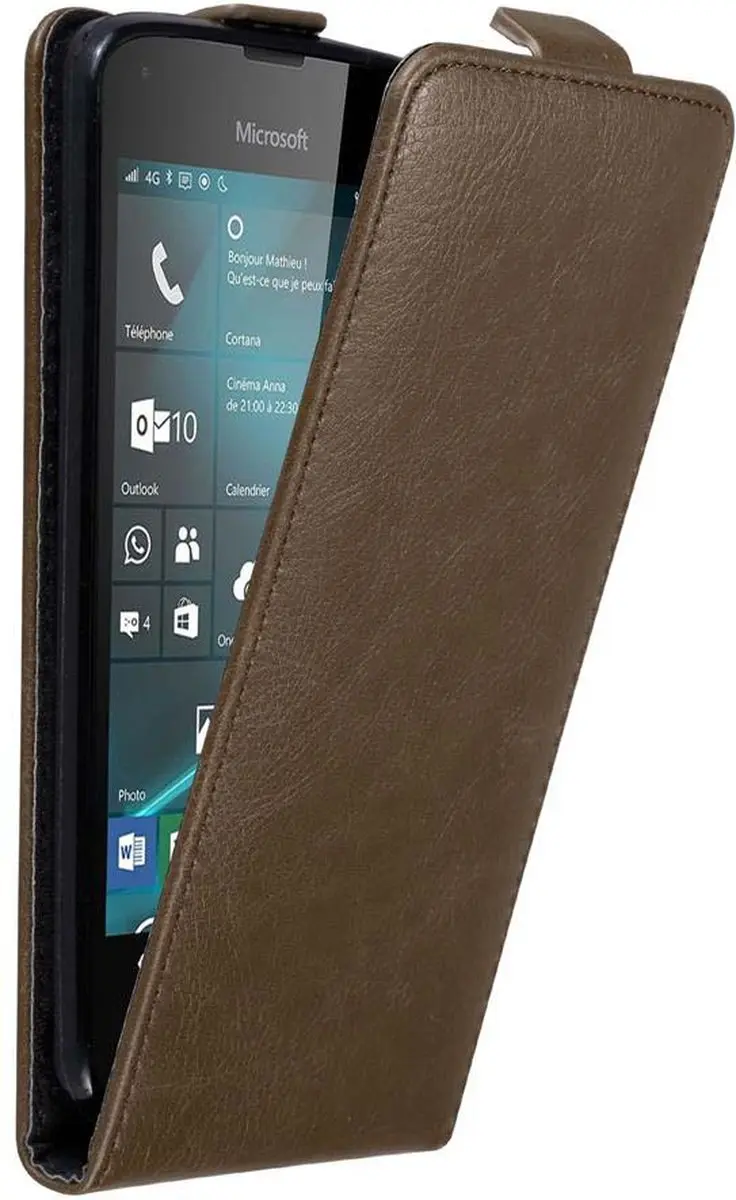 Cadorabo Hoesje geschikt voor Nokia Lumia 550 in KOFFIE BRUIN
