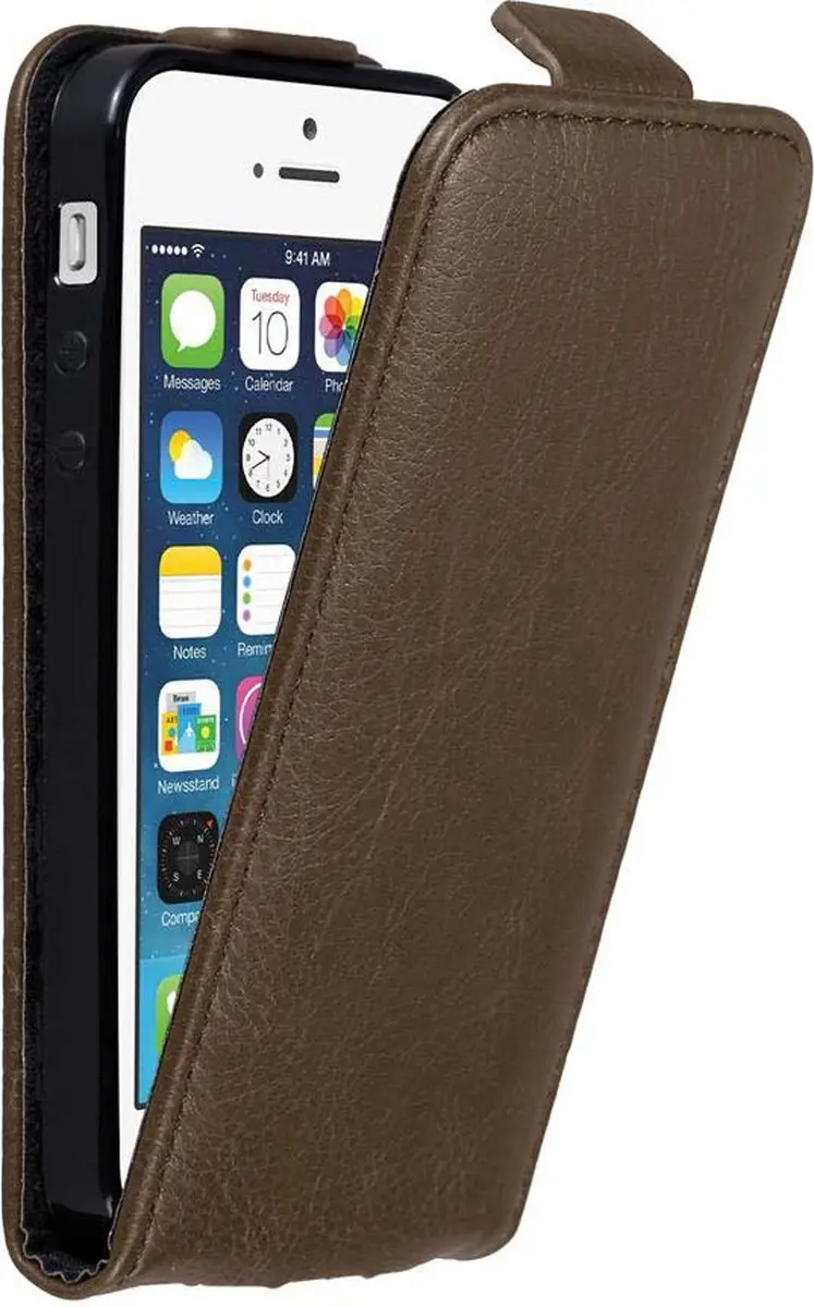 Cadorabo Hoesje geschikt voor Apple iPhone 5 / 5S / SE 2016 in KOFFIE BRUIN