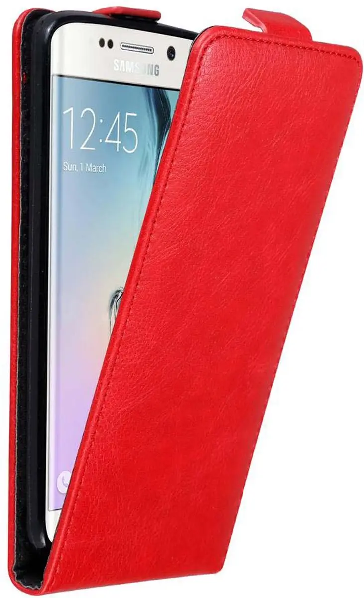 Cadorabo Hoesje geschikt voor Samsung Galaxy S6 EDGE in APPEL ROOD