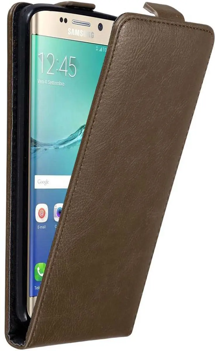 Cadorabo Hoesje geschikt voor Samsung Galaxy S6 EDGE PLUS in KOFFIE BRUIN