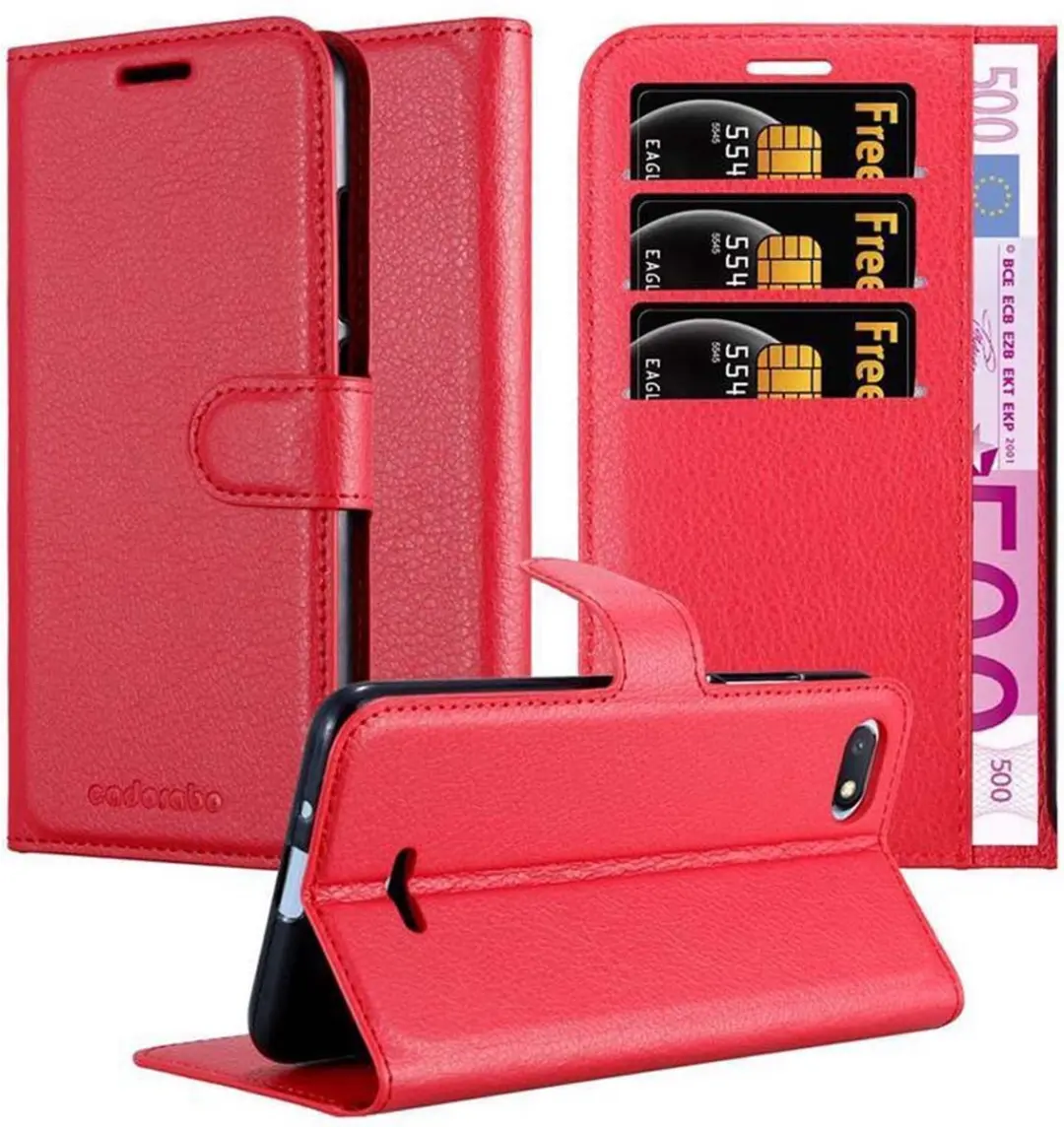 Cadorabo Hoesje geschikt voor Xiaomi RedMi 6A in KARMIJN ROOD