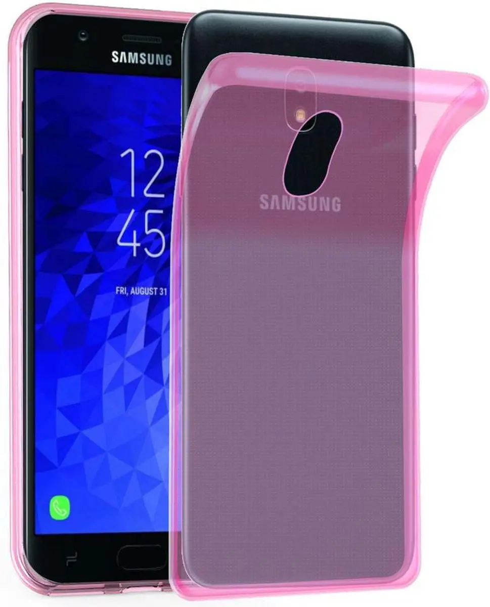 Cadorabo Hoesje geschikt voor Samsung Galaxy J3 2018 in TRANSPARANT ROZE