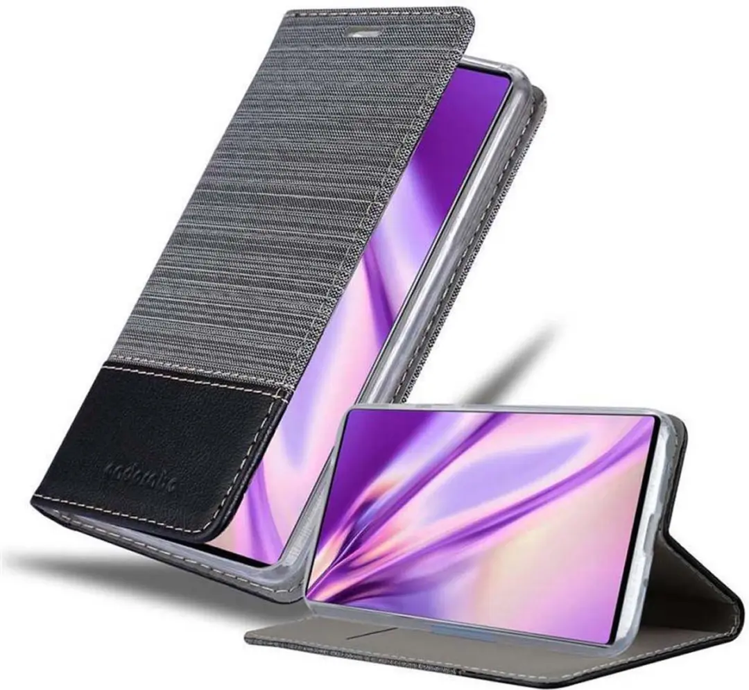 Cadorabo Hoesje geschikt voor Samsung Galaxy NOTE 10 in GRIJS ZWART