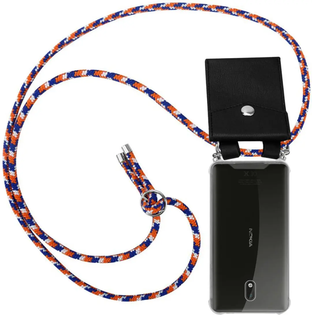 Cadorabo Hoesje geschikt voor Nokia 3 2017 in ORANJE BLAUW WIT