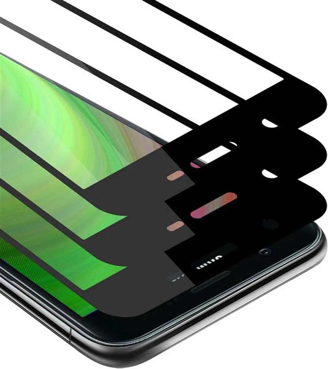 Cadorabo 3x Screenprotector geschikt voor Samsung Galaxy J3 2018 Volledig scherm