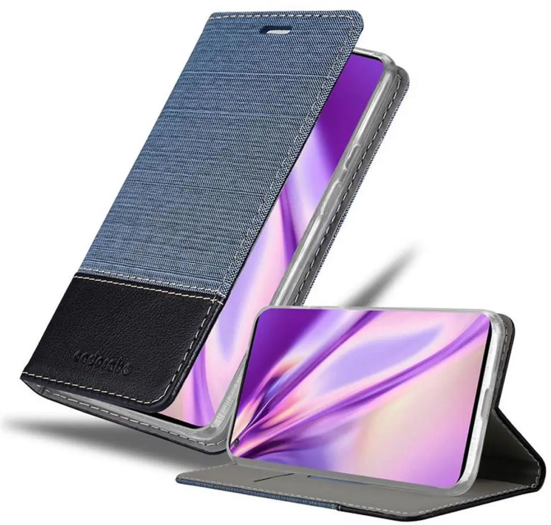 Cadorabo Hoesje geschikt voor OnePlus 8 in DONKERBLAUW ZWART