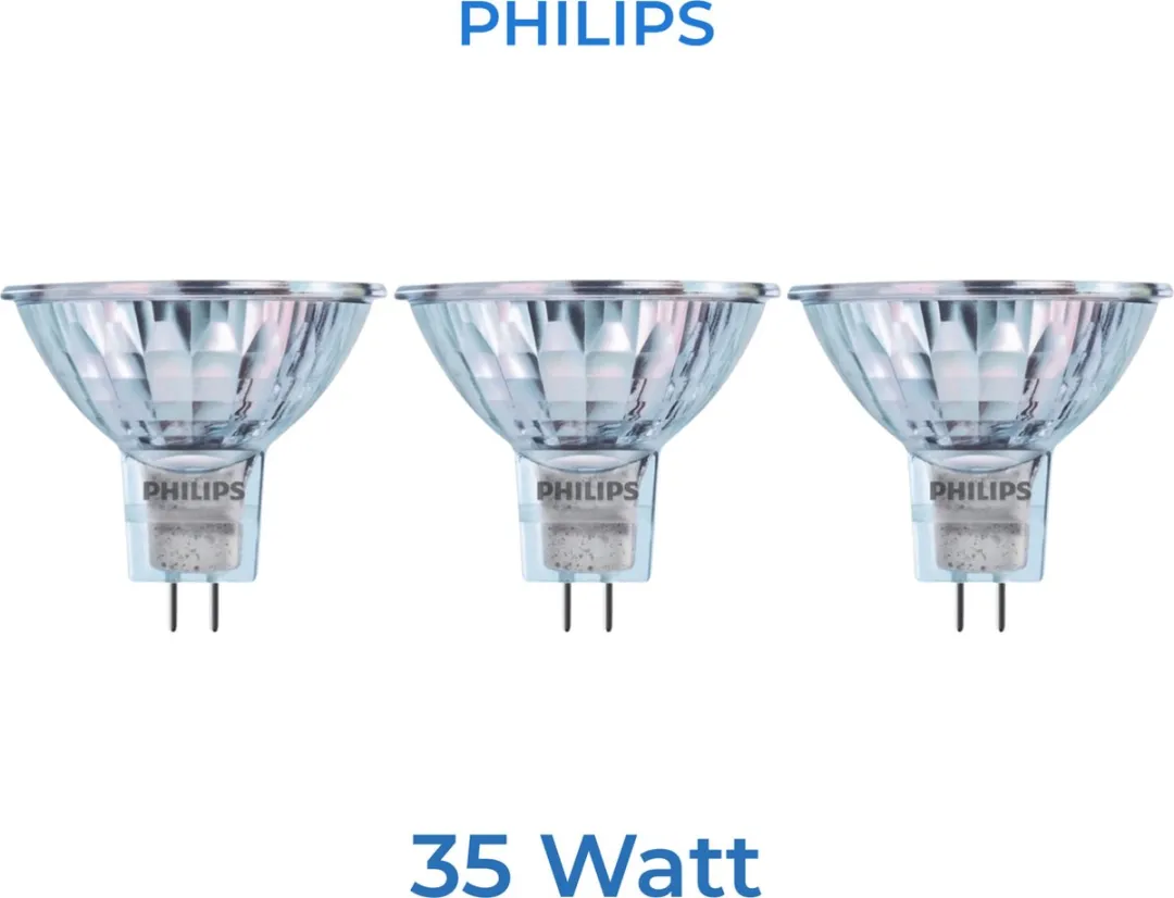 Philips LED GU5.3 35W Dimbare Halogeen Spotjes 3 Stuks