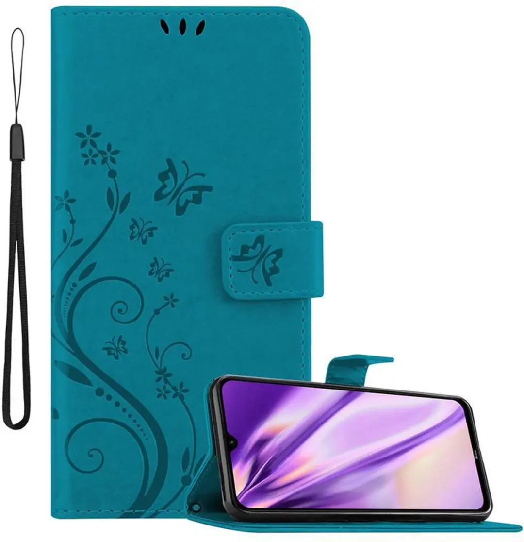Cadorabo Hoesje geschikt voor Xiaomi RedMi NOTE 8 in BLOEMEN BLAUW