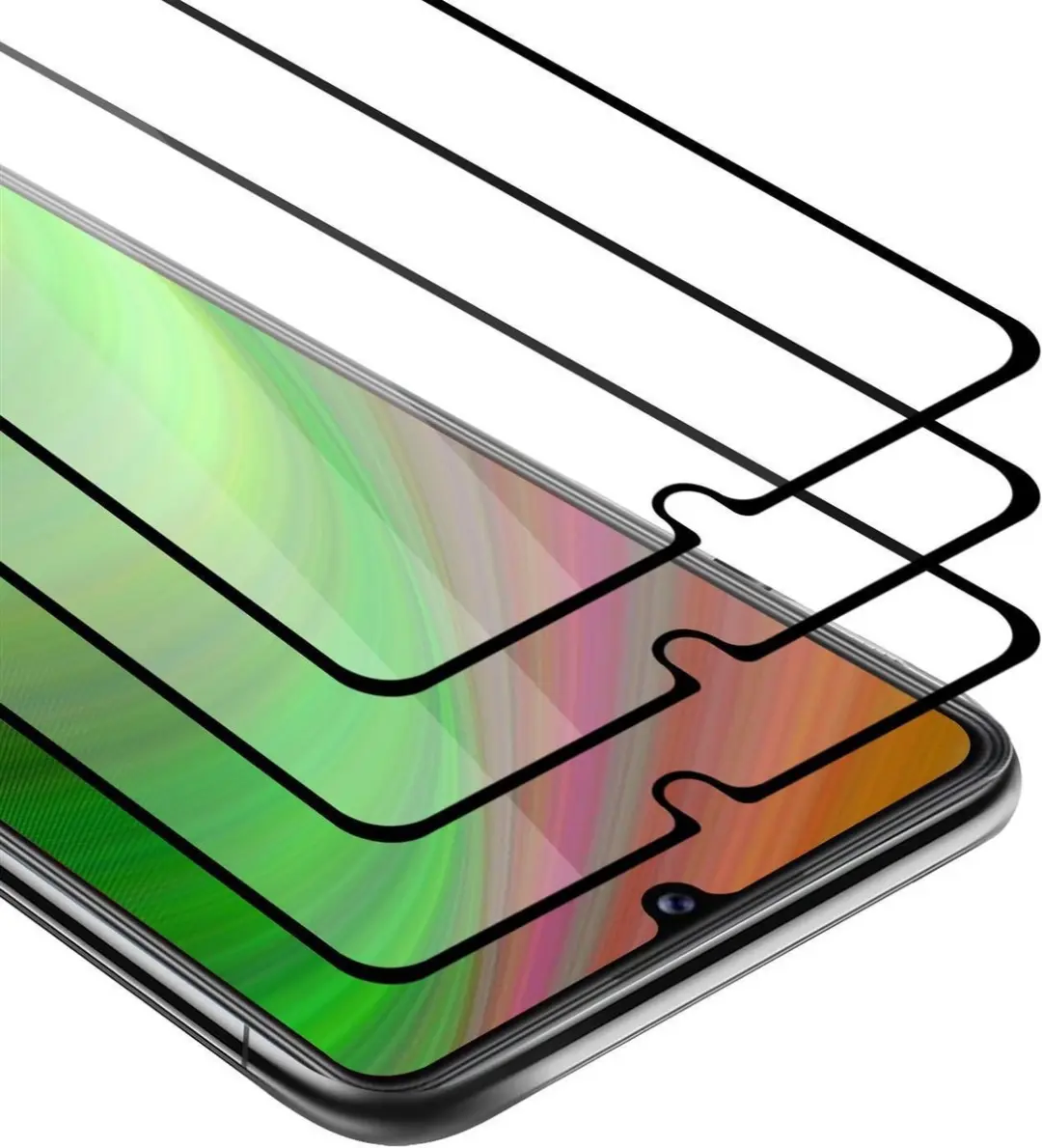 Cadorabo 3x Screenprotector geschikt voor Honor 9A Volledig scherm pantserfolie