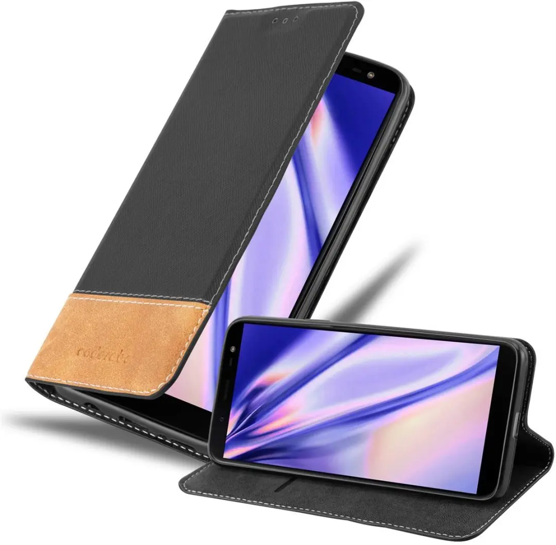 Cadorabo Hoesje geschikt voor Samsung Galaxy J6 2018 in ZWART BRUIN