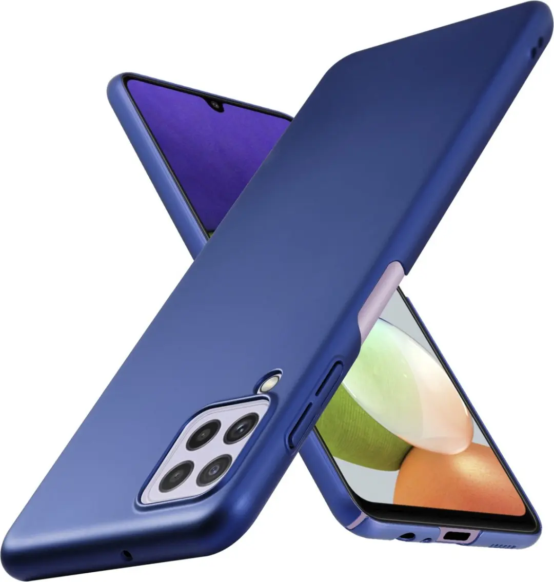 Cadorabo Hoesje geschikt voor Samsung Galaxy A22 4G / M22 / M32 4G in METAAL BLA