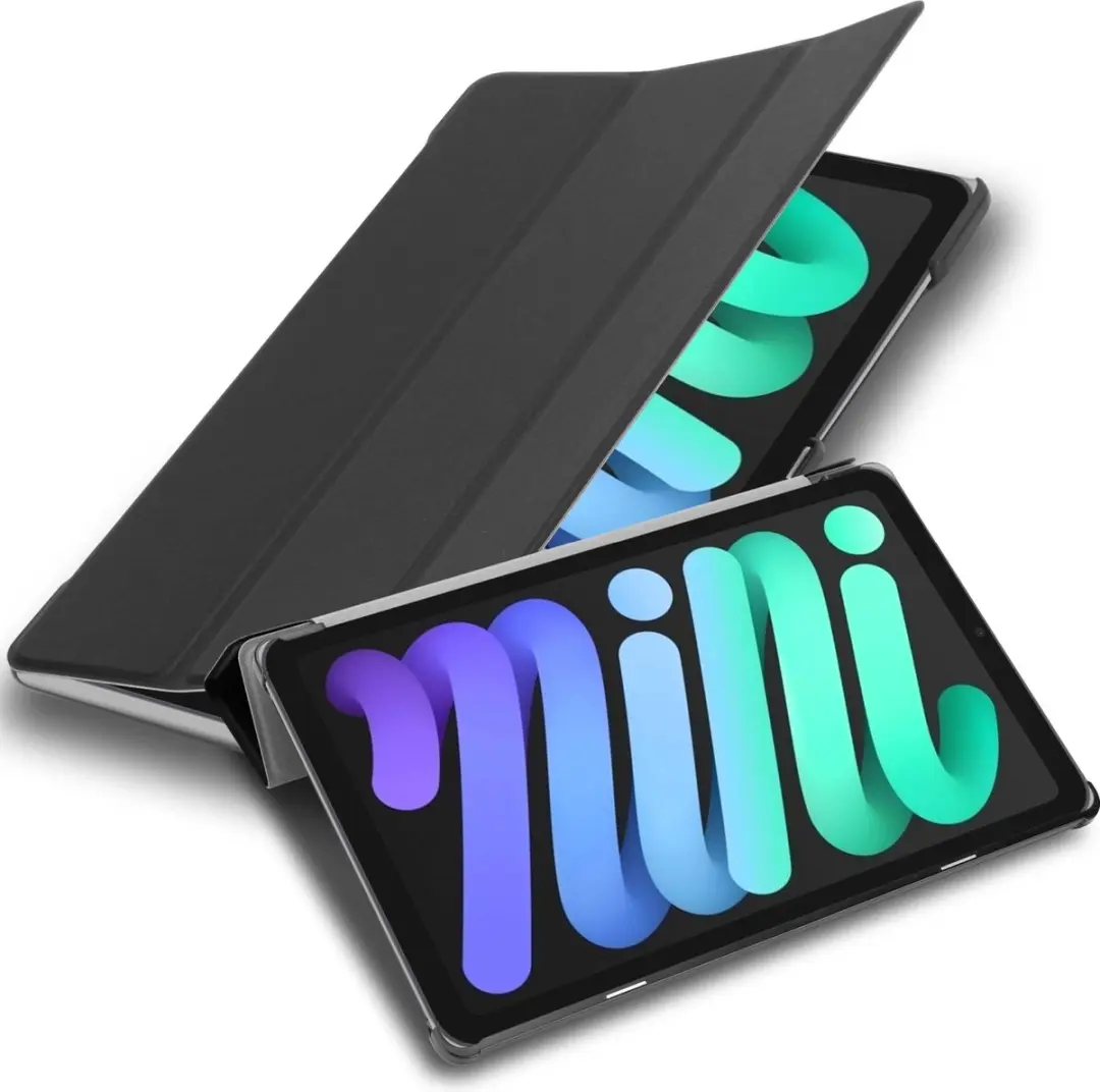 Cadorabo Tablet Hoesje geschikt voor Apple iPad MINI 6 (8.3 Zoll) in SATIJN ZWAR