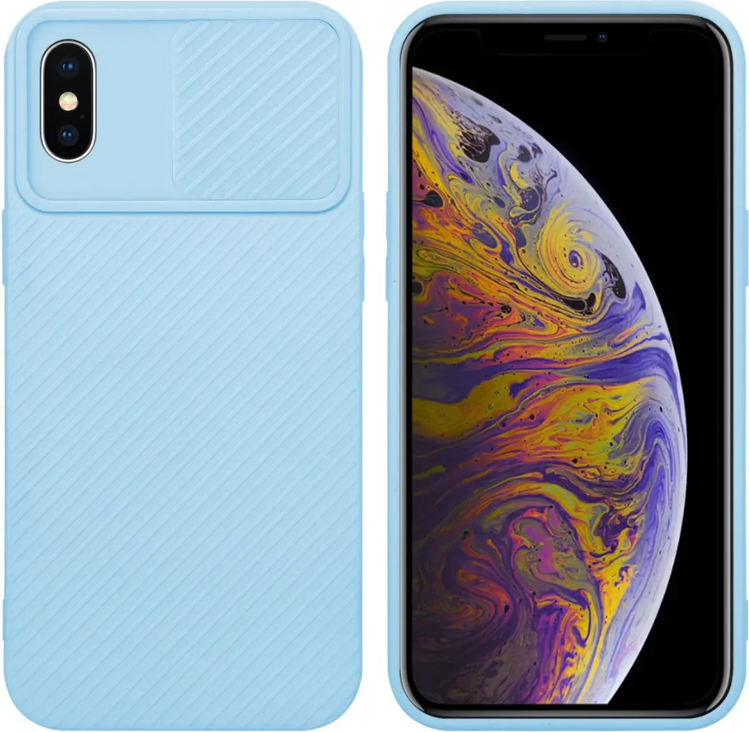 Cadorabo Hoesje geschikt voor Apple iPhone XS MAX in Bonbon Licht Blauw