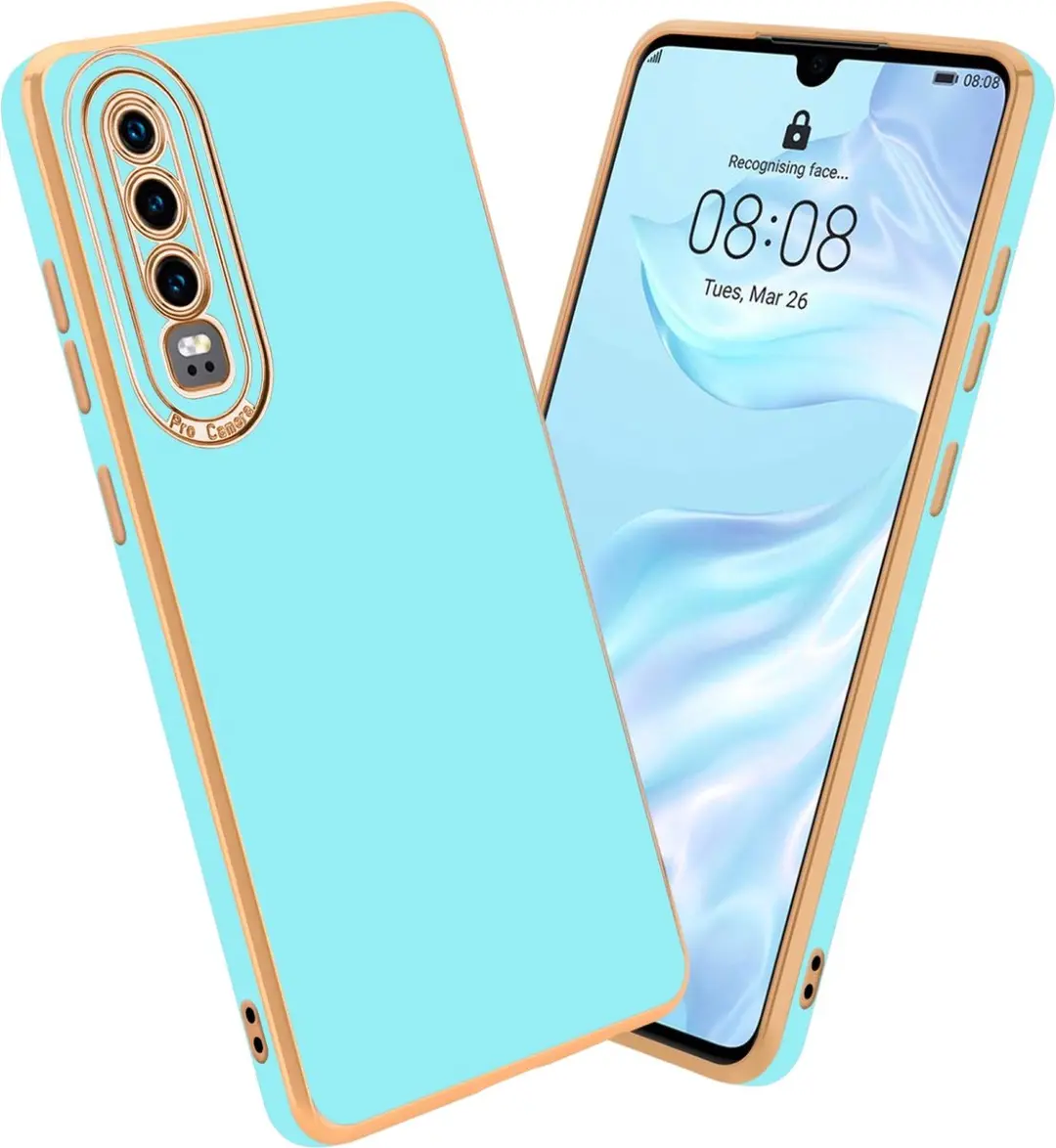 Cadorabo Hoesje geschikt voor Huawei P30 in Glossy Turqouise