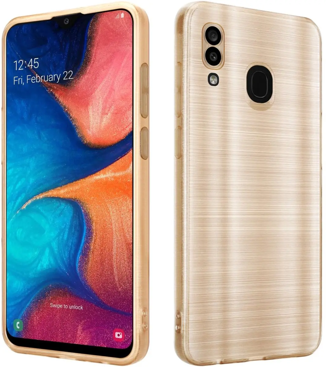 Cadorabo Hoesje geschikt voor Samsung Galaxy A20 / A30 / M10s in Brushed Goud