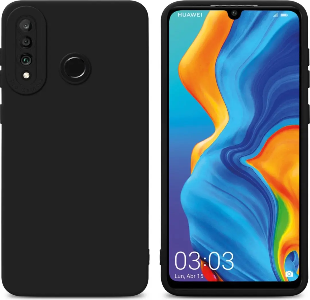 Cadorabo Hoesje geschikt voor Huawei P30 LITE in FLUID ZWART