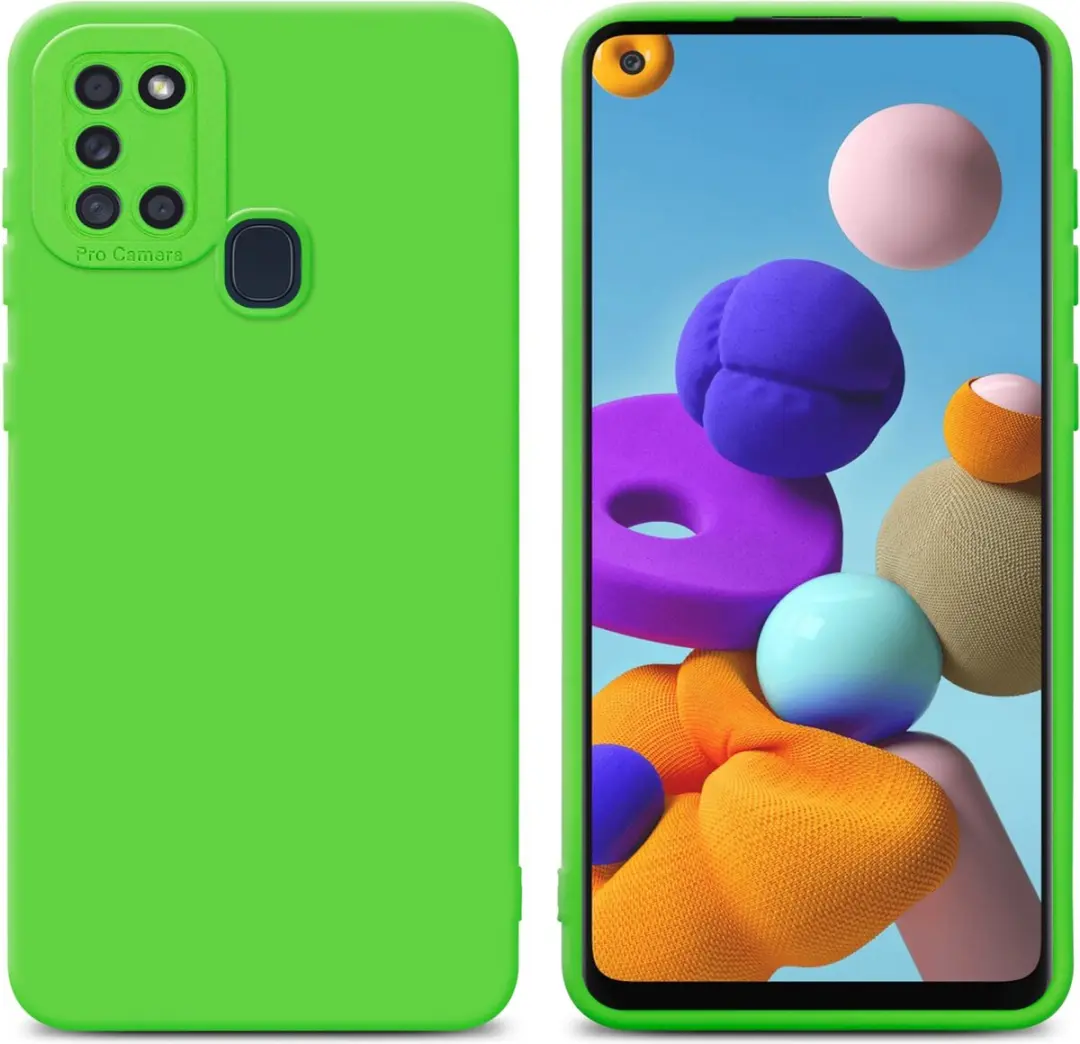 Cadorabo Hoesje geschikt voor Samsung Galaxy A21s in FLUID GROEN