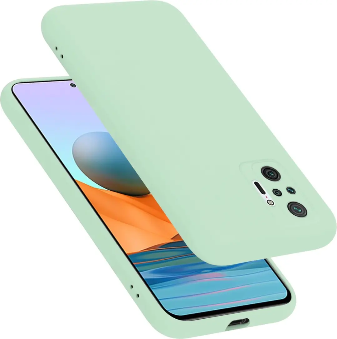 Cadorabo Hoesje geschikt voor Xiaomi RedMi NOTE 10 PRO in LIQUID LICHT GROEN