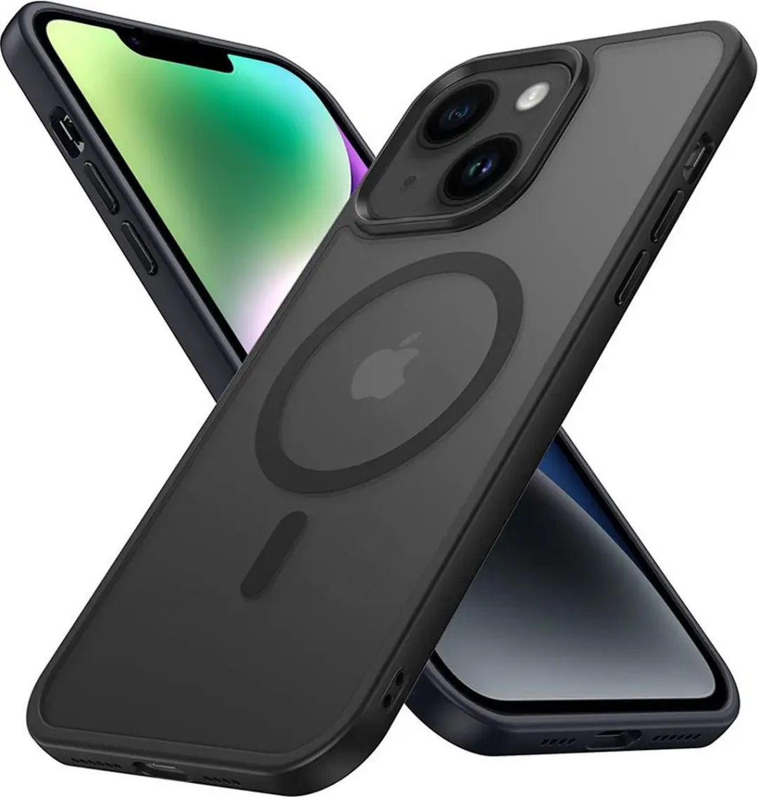 Cadorabo Hoesje geschikt voor Apple iPhone 14 PLUS in ZWART geschikt voor MagSaf