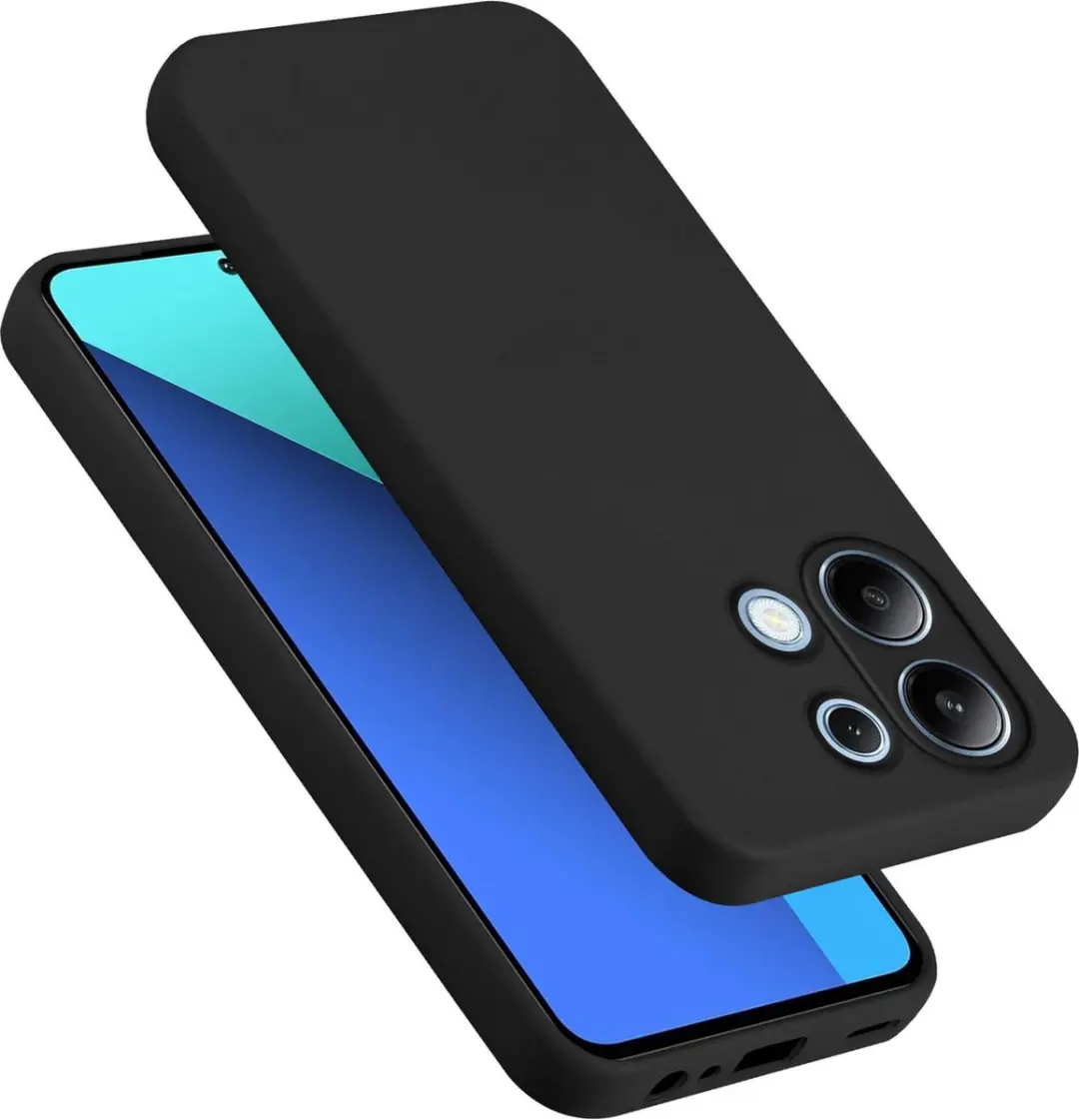 Cadorabo Hoesje geschikt voor Redmi Note 13 4G in LIQUID ZWART - Beschermhoes gemaakt van flexibel TPU silicone Case Cover