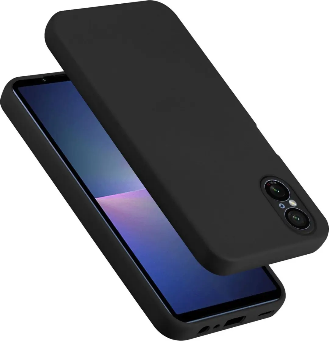 Cadorabo Hoesje geschikt voor Sony Xperia 5 V in LIQUID ZWART
