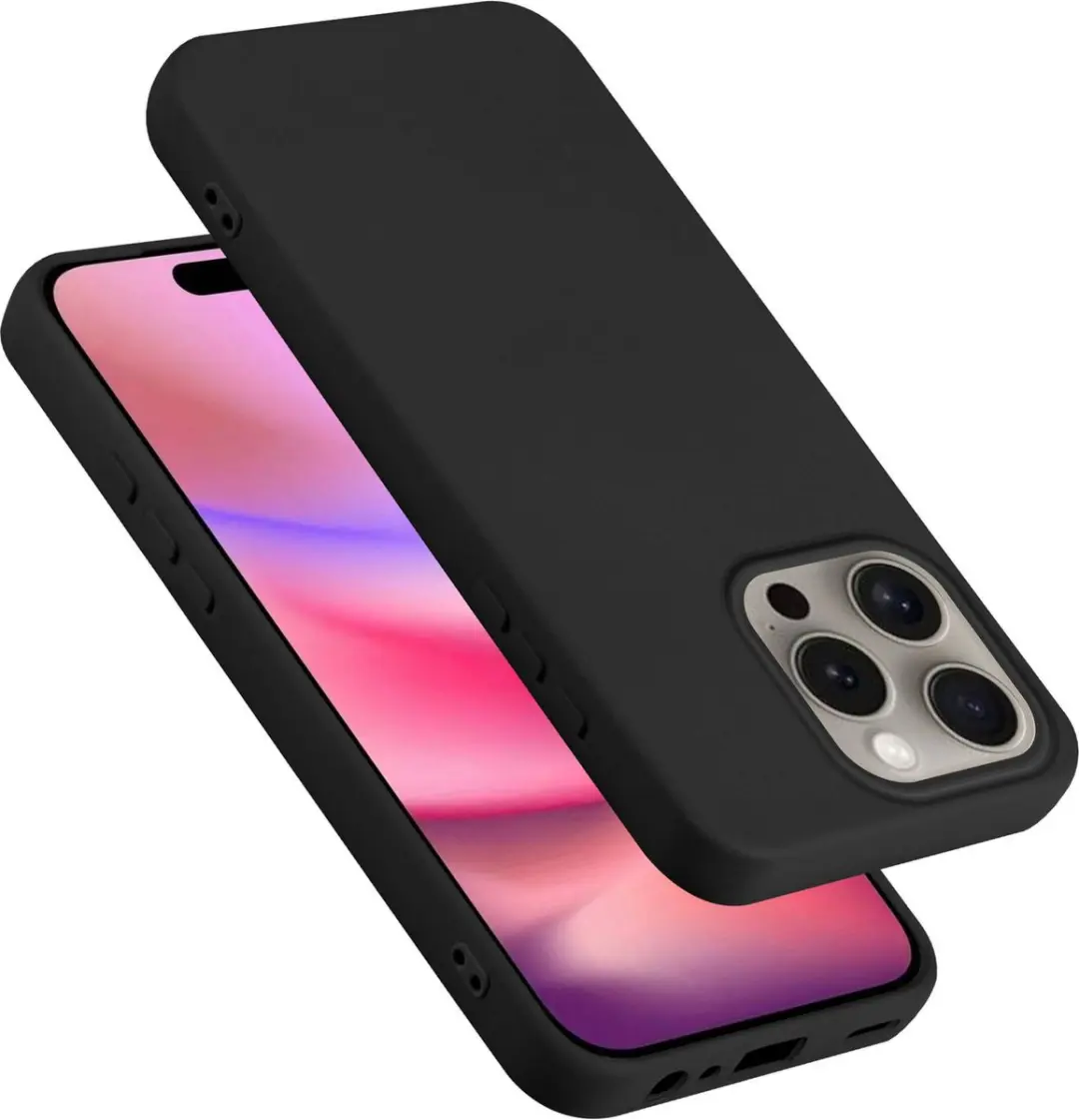 Cadorabo Hoesje geschikt voor Apple iPhone 16 PRO MAX in LIQUID ZWART