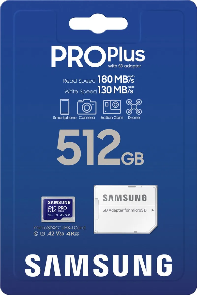 Samsung PRO Plus Micro SD 512GB - Incl. Adapter