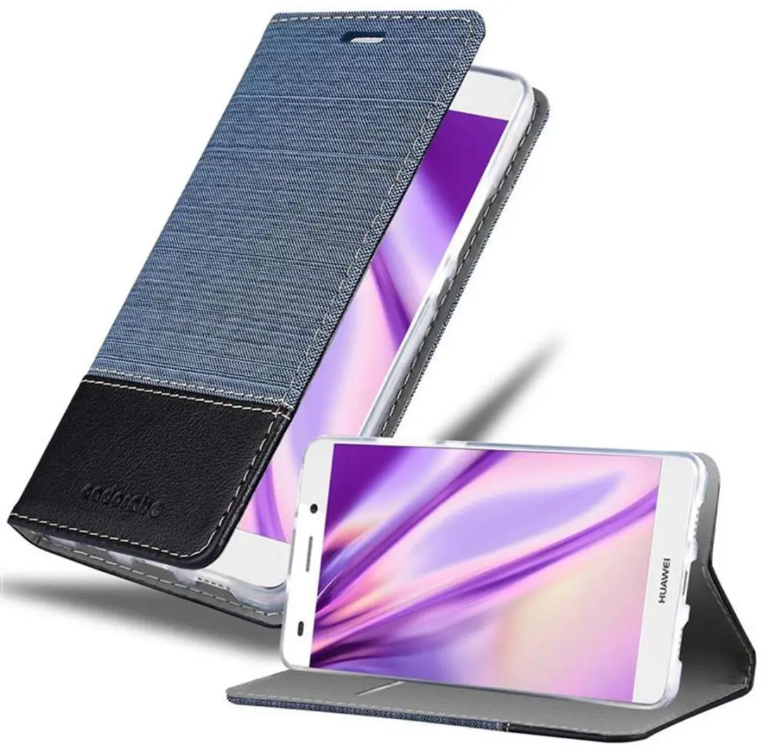 Cadorabo Hoesje geschikt voor Huawei P8 LITE 2015 in DONKERBLAUW ZWART