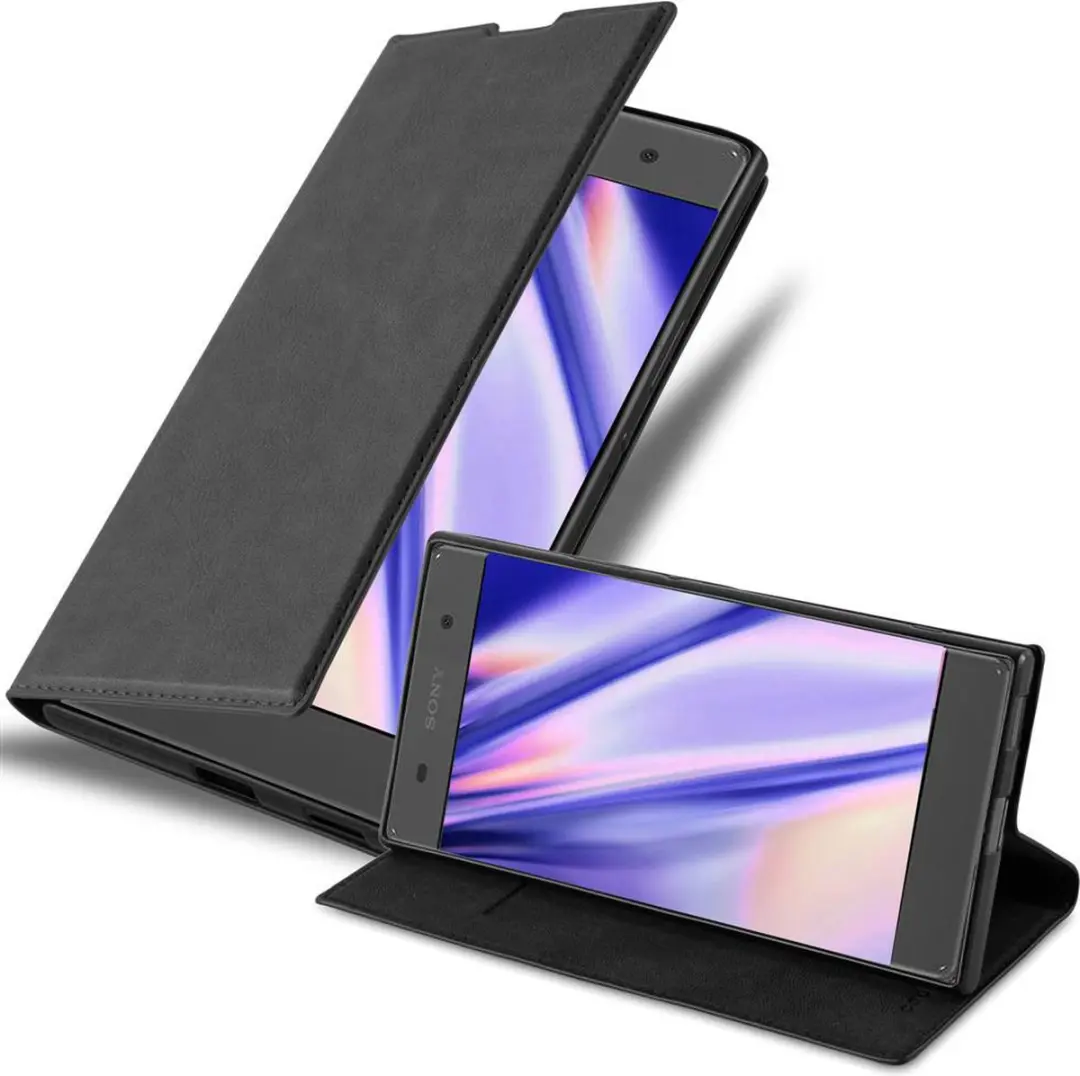 Cadorabo Hoesje geschikt voor Sony Xperia XA in ZWARTE NACHT