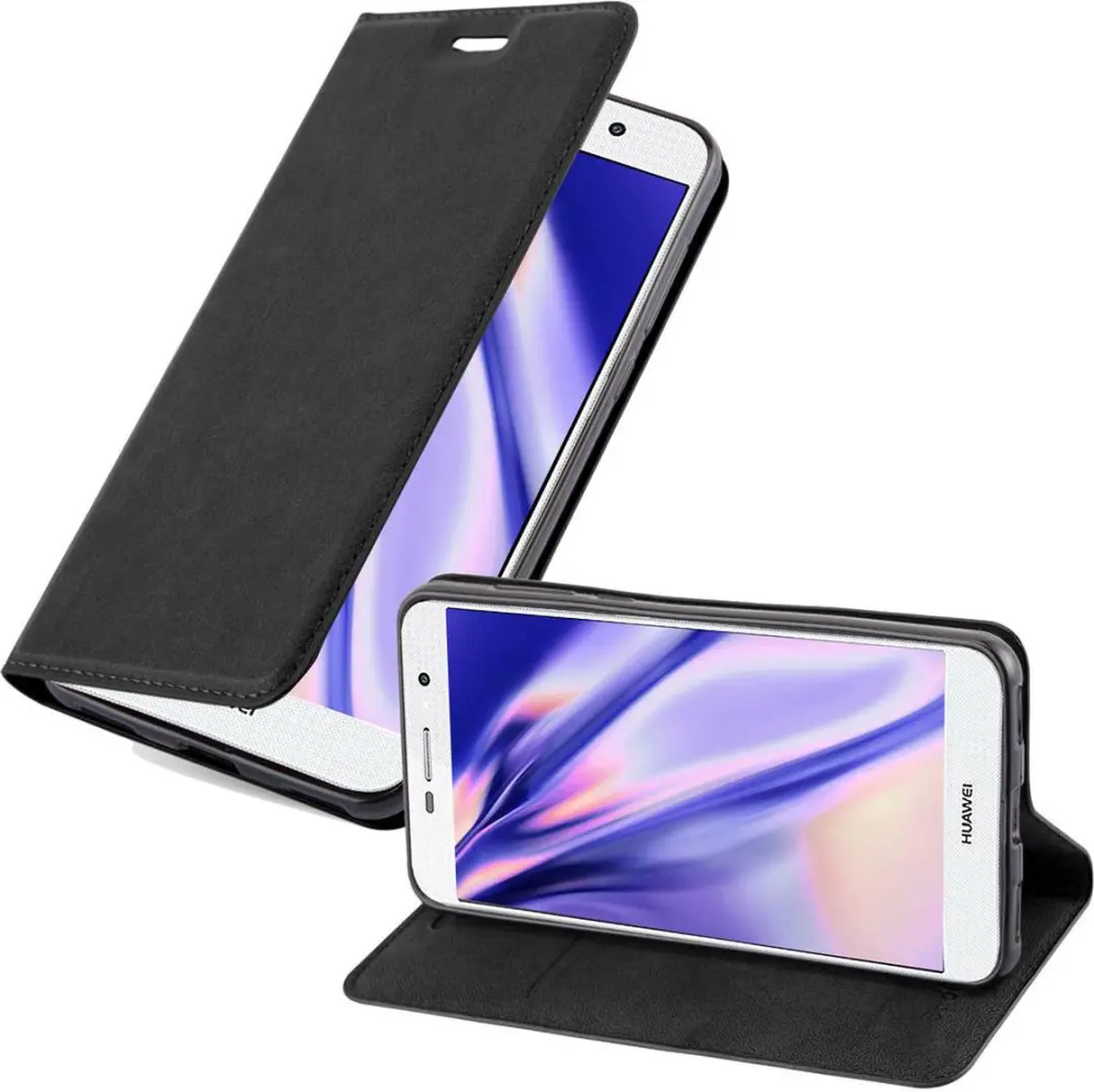 Cadorabo Hoesje geschikt voor Huawei Y5 2017 / Y6 2017 in ZWARTE NACHT