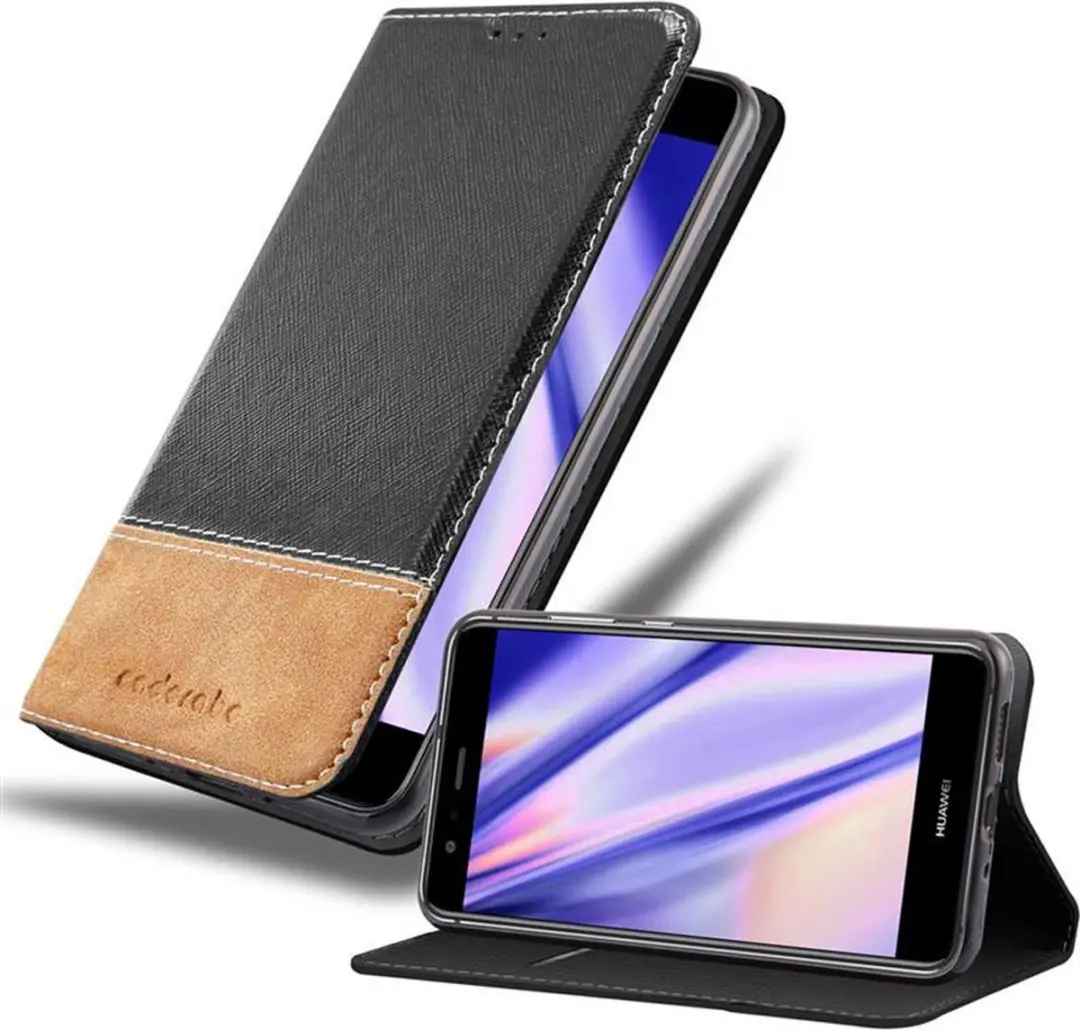 Cadorabo Hoesje geschikt voor Huawei P10 LITE in ZWART BRUIN