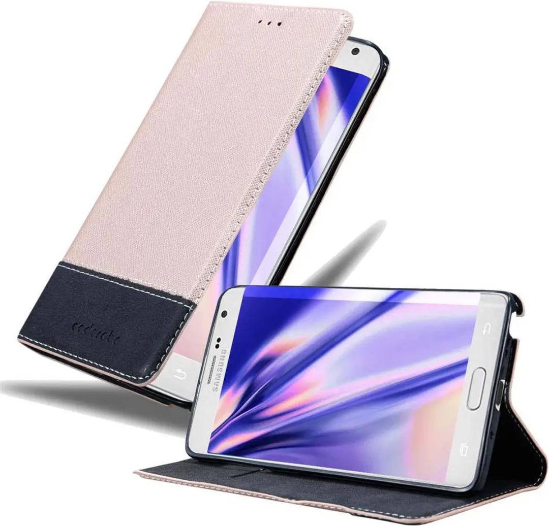Cadorabo Hoesje geschikt voor Samsung Galaxy NOTE EDGE in ROSE GOUD ZWART