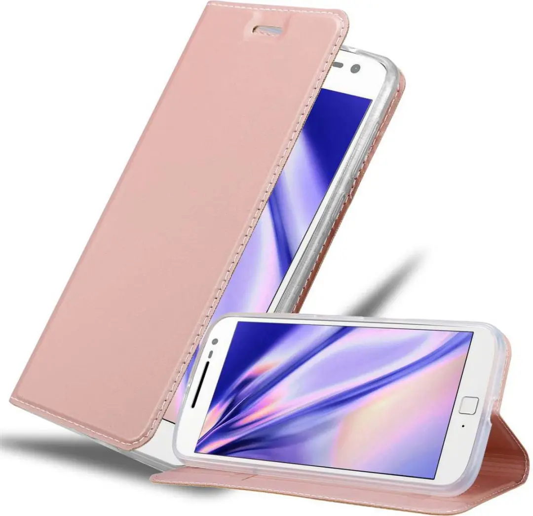 Cadorabo Hoesje geschikt voor Motorola MOTO G4 / G4 PLUS in CLASSY ROSE GOUD