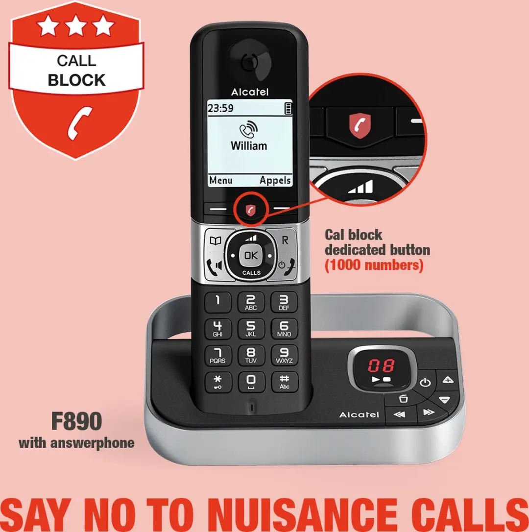 Alcatel F890 Voice DECT Telefoon - Antraciet - afbeelding 2 van 6