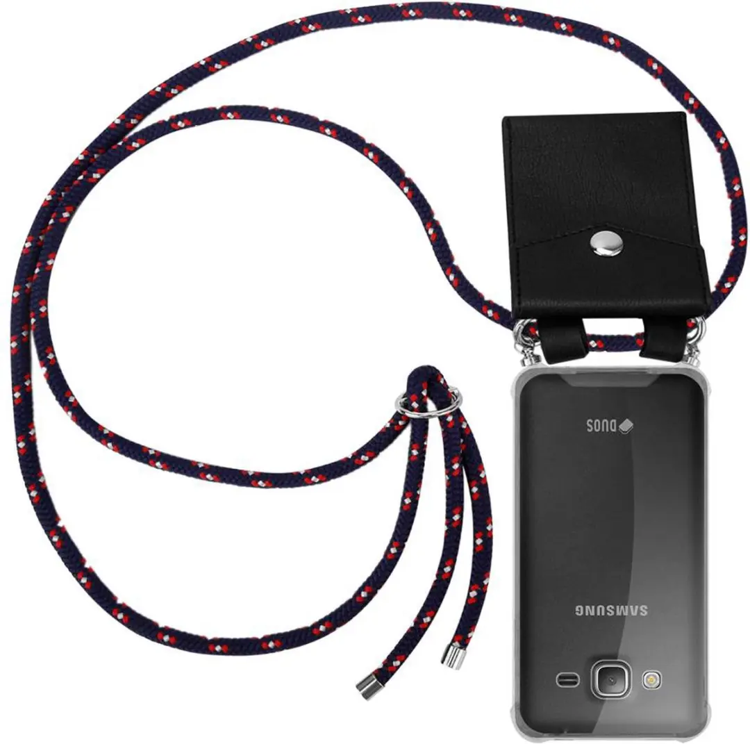 Cadorabo Hoesje geschikt voor Samsung Galaxy J3 2016 in BLAUW ROOD WITTE STIP