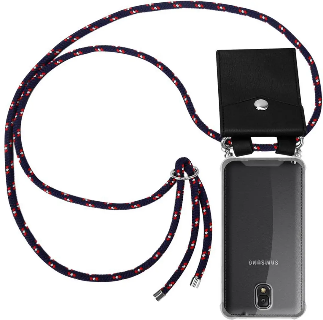 Cadorabo Hoesje geschikt voor Samsung Galaxy NOTE 3 in BLAUW ROOD WITTE STIP