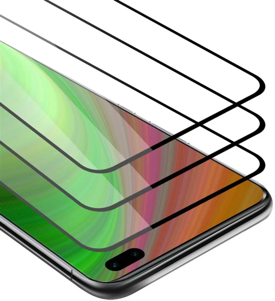 Cadorabo 3x Screenprotector geschikt voor Honor 30 PRO+ Volledig scherm pantserf