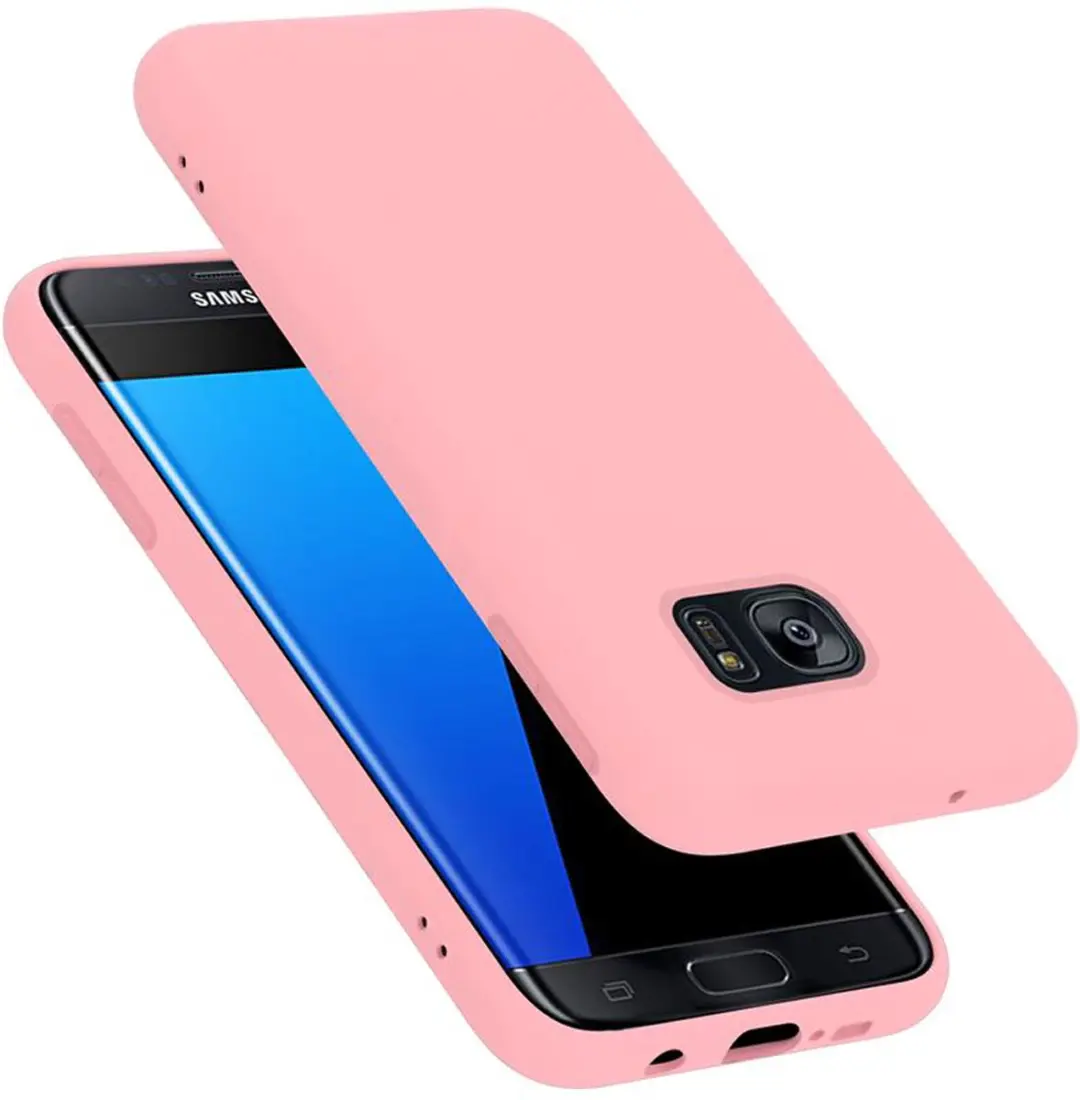 Cadorabo Hoesje geschikt voor Samsung Galaxy S7 EDGE in LIQUID ROZE
