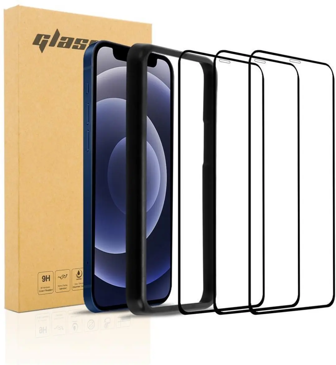 Cadorabo 3x Volledig scherm pantserfolie geschikt voor Apple iPhone 12 PRO MAX i