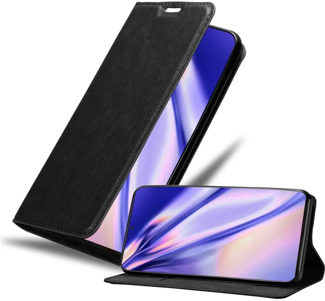 Cadorabo Hoesje geschikt voor Samsung Galaxy NOTE 20 ULTRA in ZWARTE NACHT - Beschermhoes met magnetische sluiting, standfunctie en kaartvakje Book Case Cover Etui