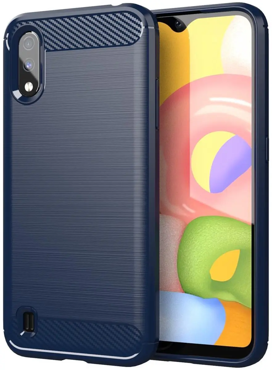 Cadorabo Hoesje geschikt voor Samsung Galaxy A01 in BRUSHED BLAUW