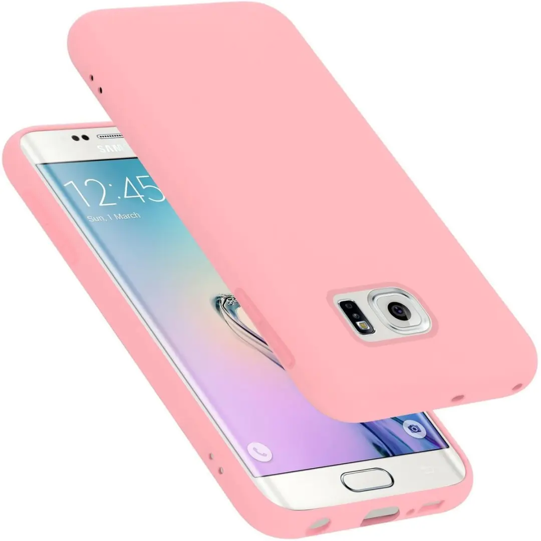 Cadorabo Hoesje geschikt voor Samsung Galaxy S6 EDGE PLUS in LIQUID ROZE