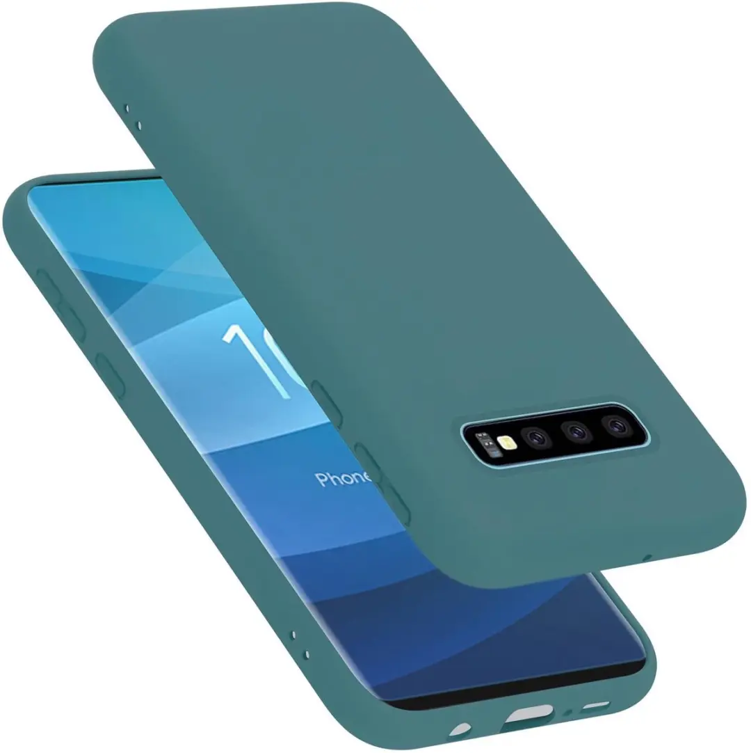 Cadorabo Hoesje geschikt voor Samsung Galaxy S10 PLUS in LIQUID GROEN