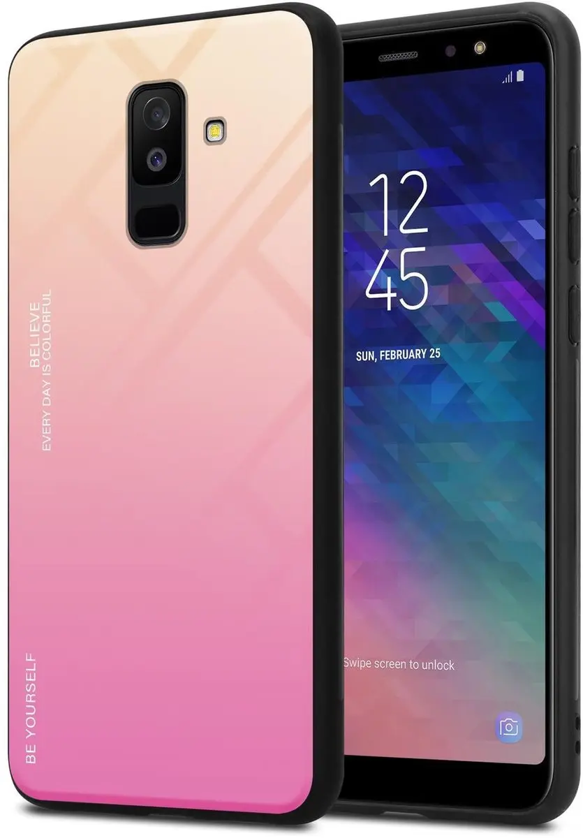Cadorabo Hoesje geschikt voor Samsung Galaxy A6 PLUS 2018 in GEEL