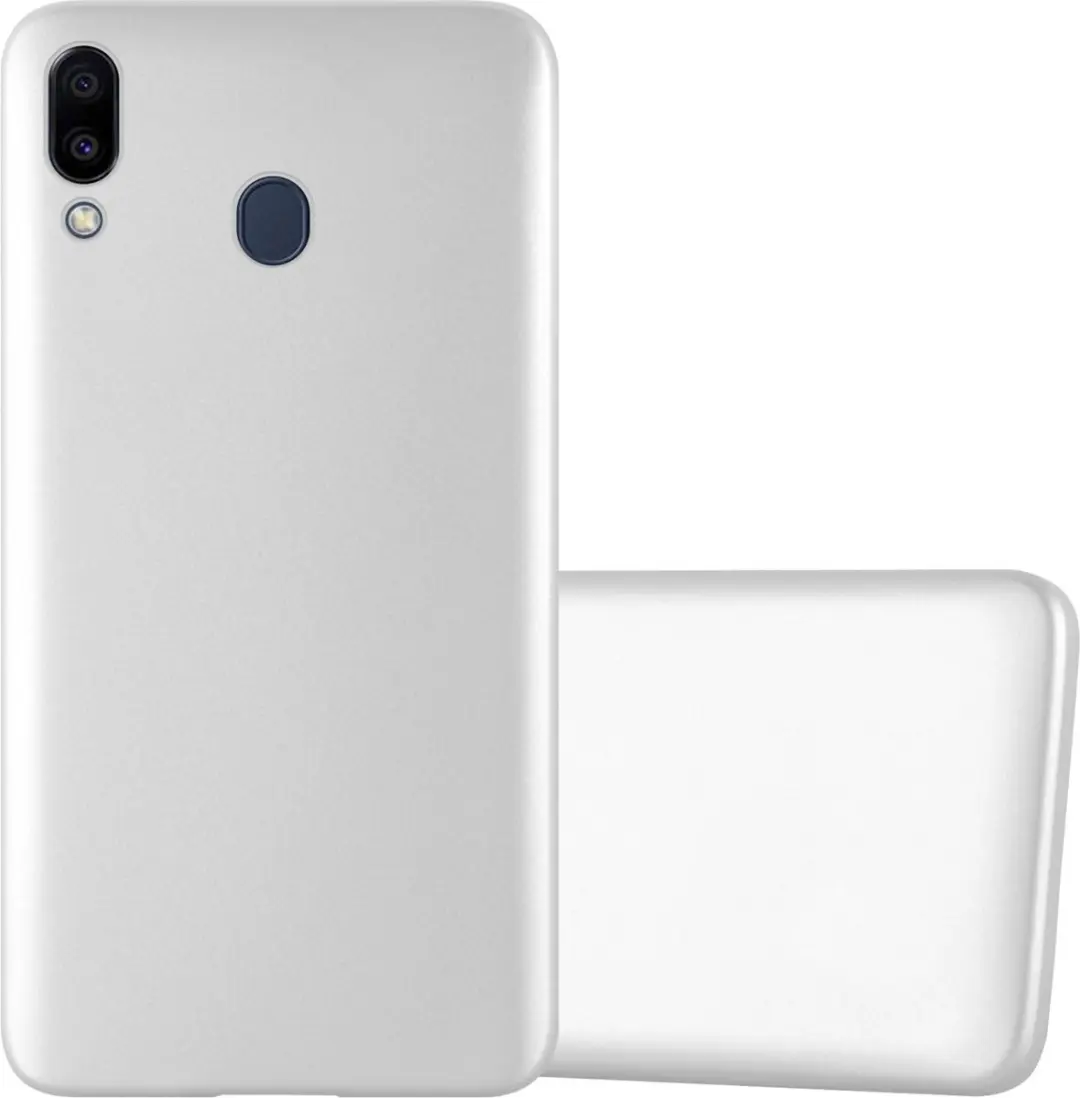 Cadorabo Hoesje geschikt voor Samsung Galaxy M20 in METALLIC ZILVER