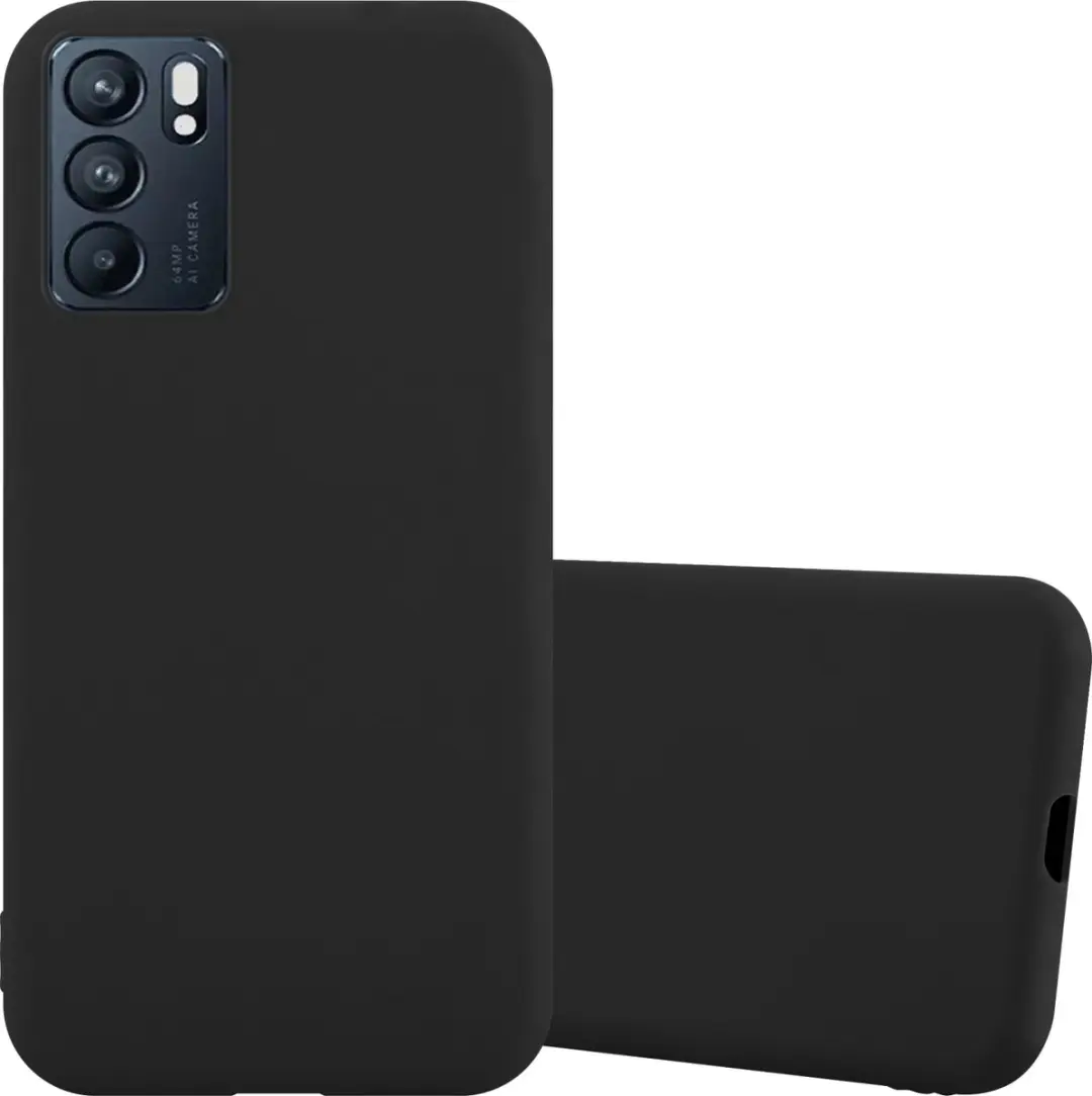 Cadorabo Hoesje geschikt voor Oppo Reno6 5G in CANDY ZWART