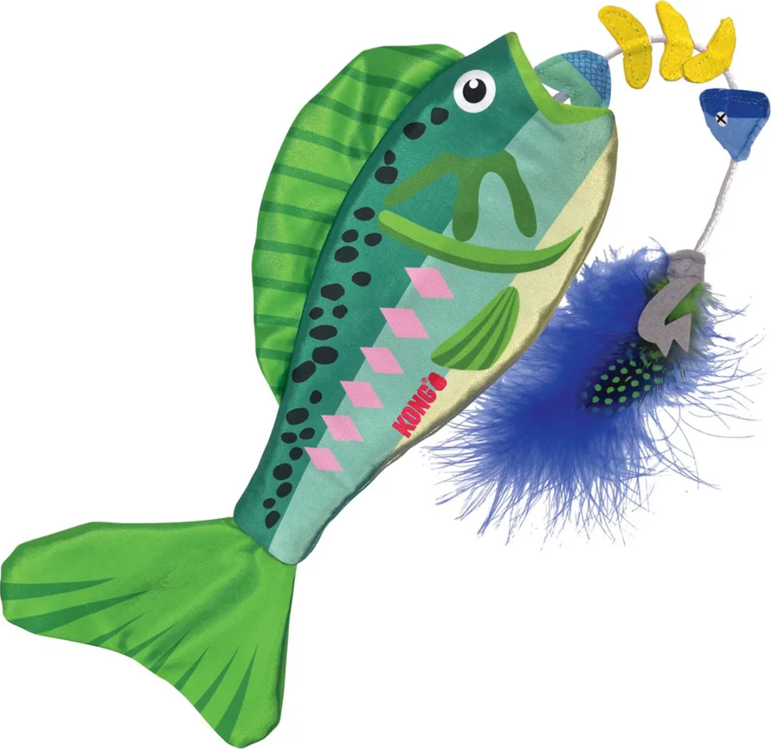 KONG Wrangler Angler Fish - 1 Stuk - Blauw/ Groen