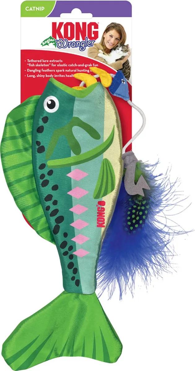 KONG Wrangler Angler Fish - 1 Stuk - Blauw/ Groen
