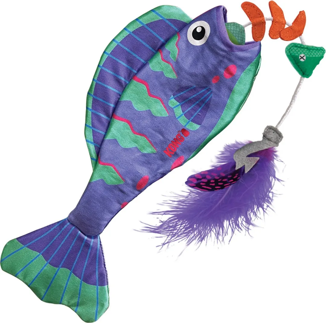 KONG Wrangler Angler Fish - 1 Stuk - Blauw/ Groen