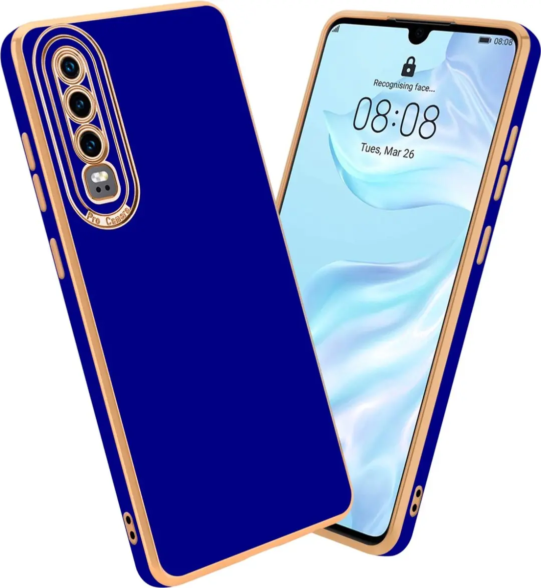 Cadorabo Hoesje geschikt voor Huawei P30 in Glossy Blauw